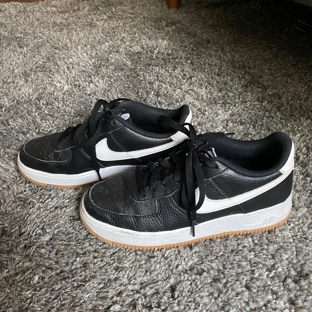 NIKE AF1 black with white swoosh